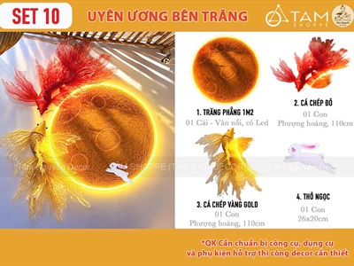 Set cá chép và trăng trang trí Trung thu - Tết [2025 - Tâm Nguyễn Decor] CC-TRUNGTHU-2505